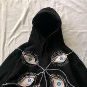 Harajuku Eye Patchwork Hoodie Men's Hoodie
