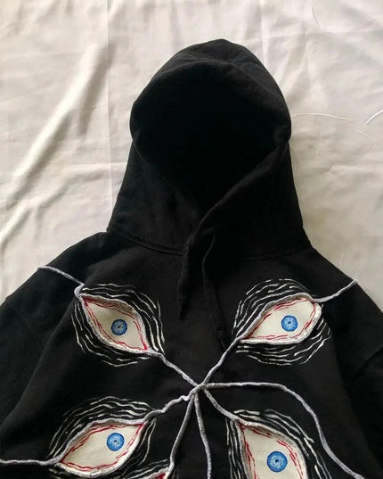 Harajuku Eye Patchwork Hoodie Men's Hoodie