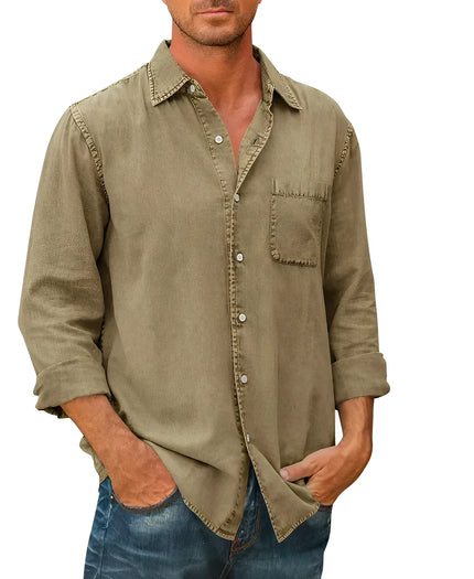 Mason | Casual Long-Sleeve Shirt Khaki Shirts