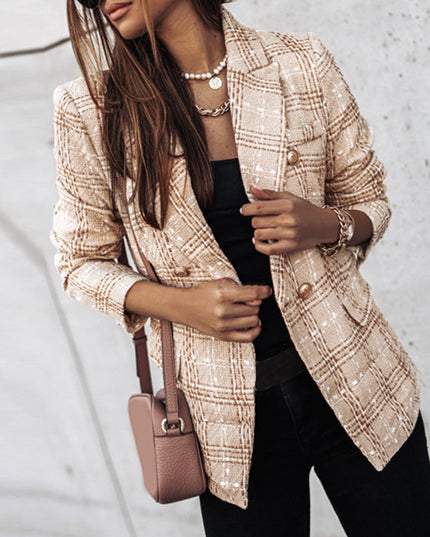 Women's Elegant Tailored Blazer Khaki Blazer
