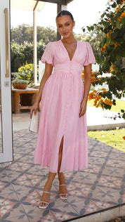 Bernadette | Elegant One‑Shoulder Satin Evening Dress Rose Dresses