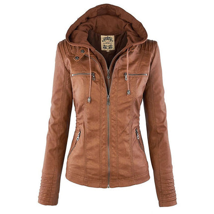 Vida | Leather Coat for Women Khaki Bestseller