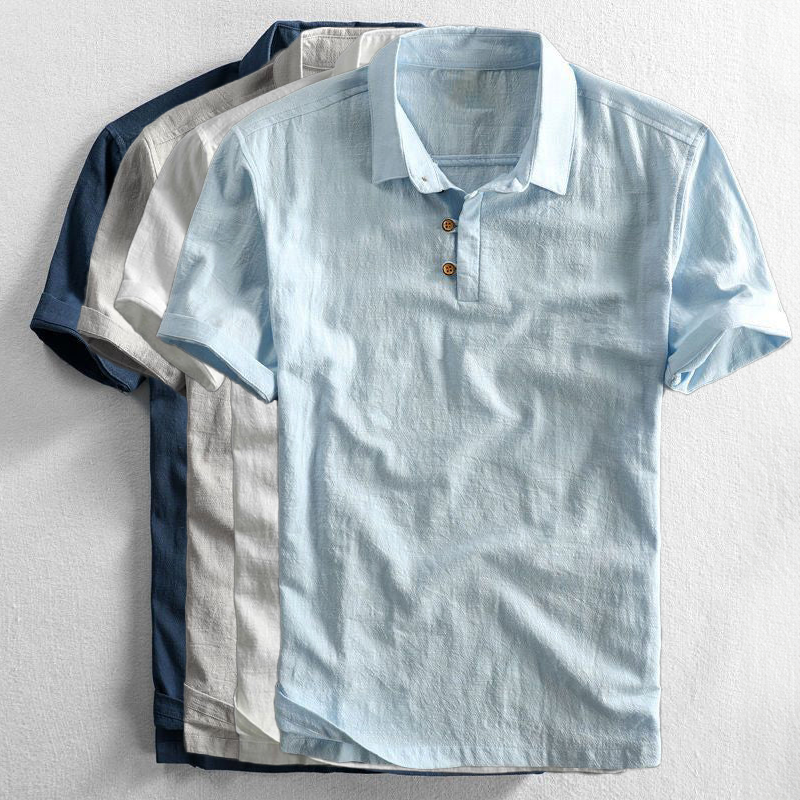 Amalfi Linen Polo Shirt Men Shirts