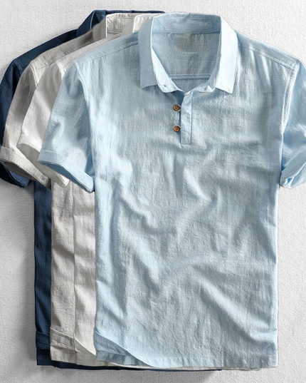 Amalfi Linen Polo Shirt Men Shirts