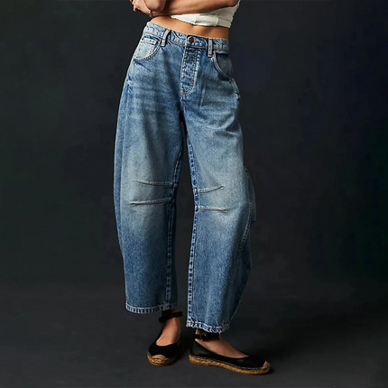 Margot | Wide-leg comfort jeans Dark Blue Pants