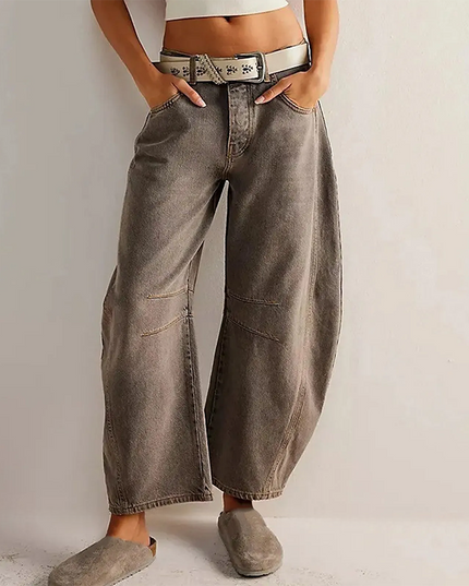 Ruby Wide leg Jeans Light Brown