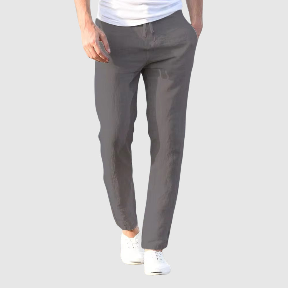 Relaxed Linen Pants Gray Men Pants
