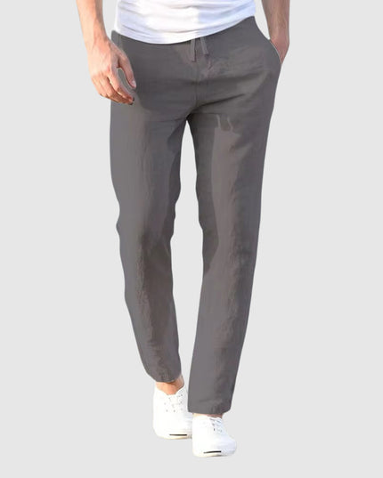 Relaxed Linen Pants Gray Men Pants