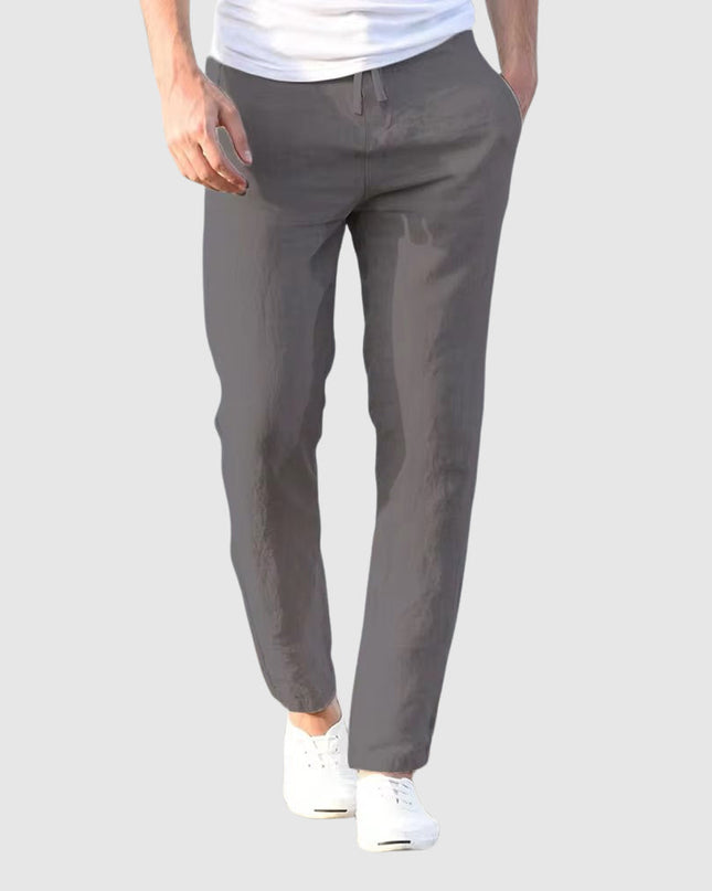 Relaxed Linen Pants Gray Men Pants