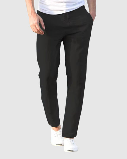 Relaxed Linen Pants Black Men Pants