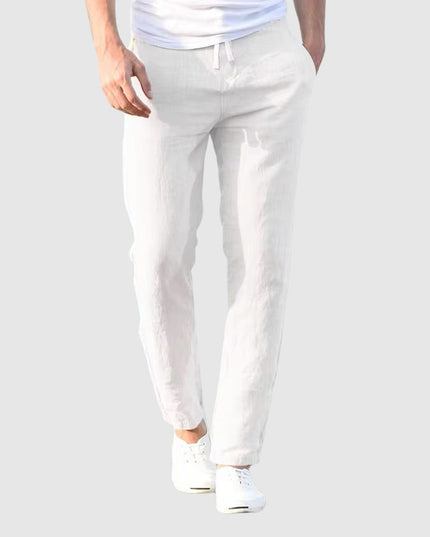 Relaxed Linen Pants White Men Pants