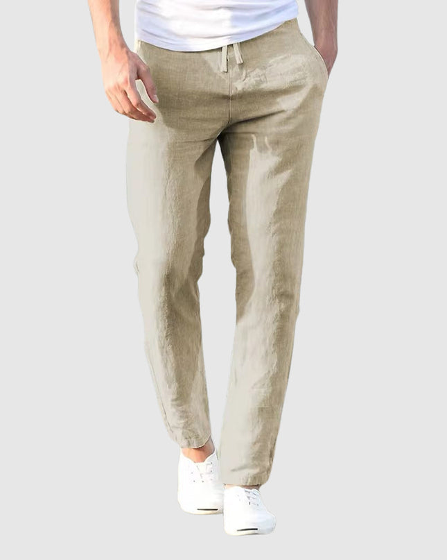 Relaxed Linen Pants Beige Men Pants