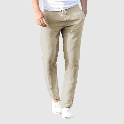 Relaxed Linen Pants Beige Men Pants