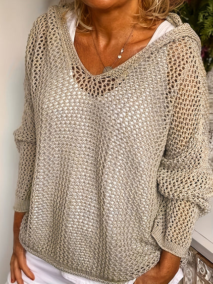 Lana Knit Hooded Sweater Khaki