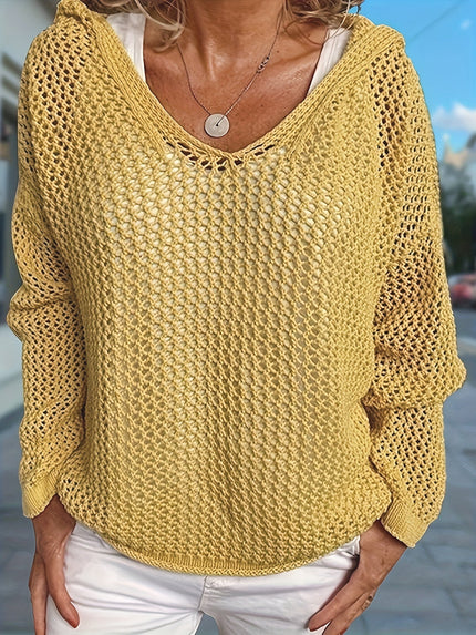 Lana Knit Hooded Sweater Yellow