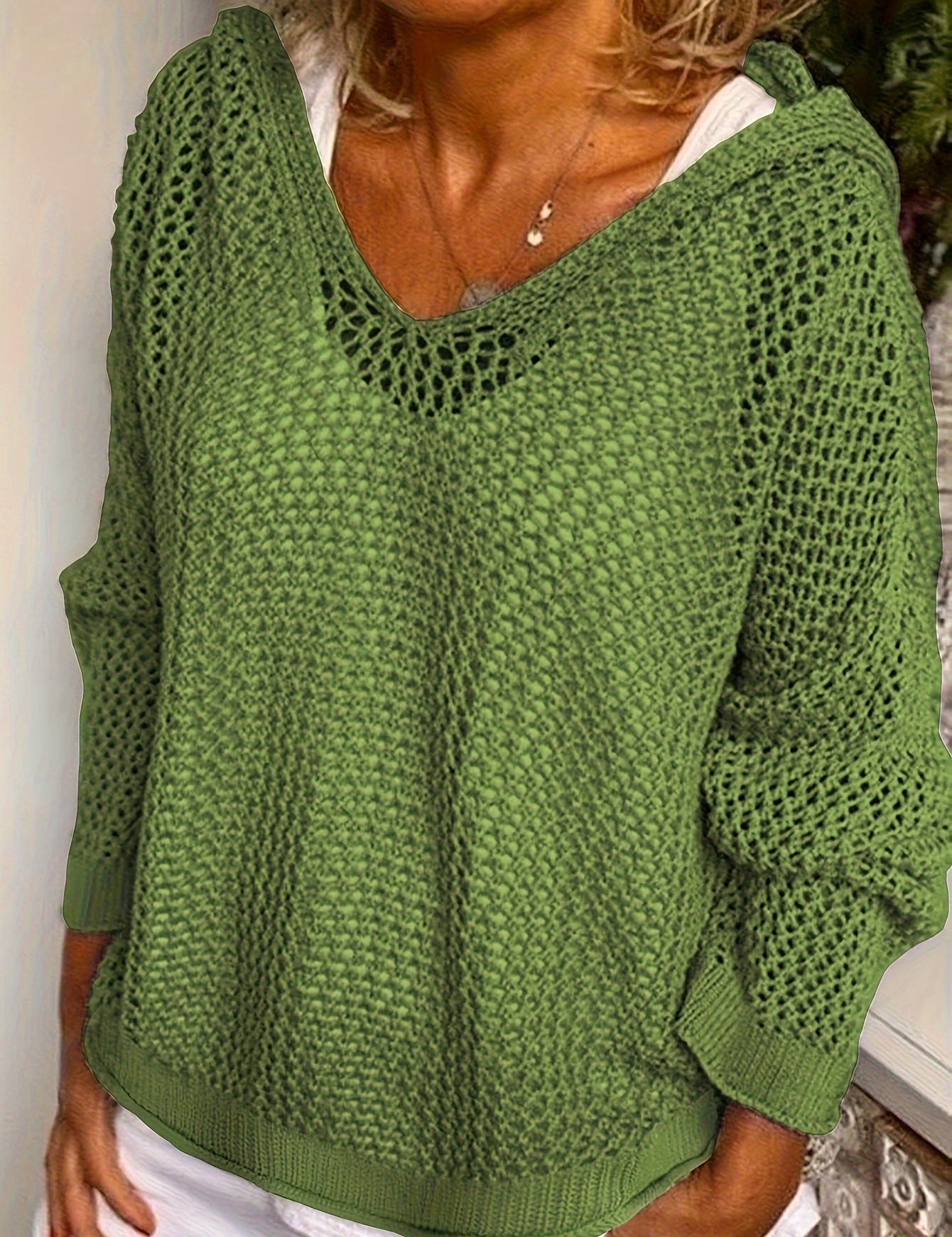Lana Knit Hooded Sweater Green