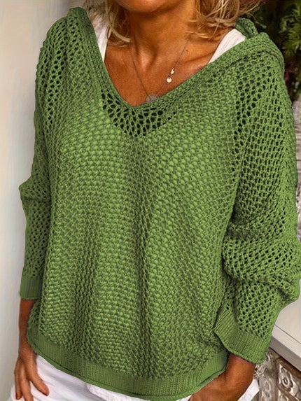 Lana Knit Hooded Sweater Green