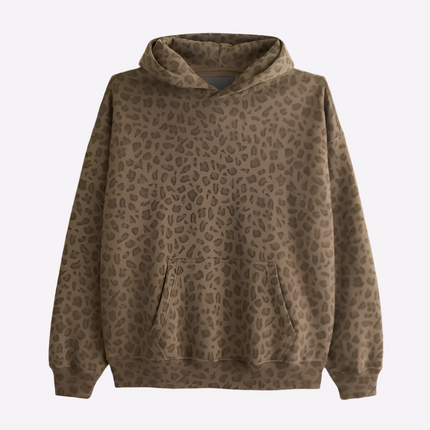 Stylish Leopard Hoodie Brown Hoodie