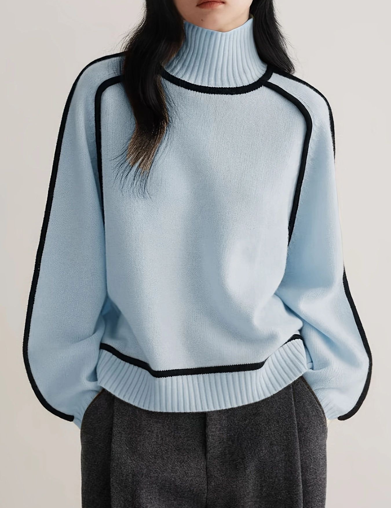 Luxe Knit Sweater Light Blue Sweater