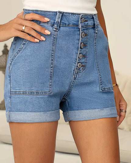 Lila Vintage Denim Stretch Shorts