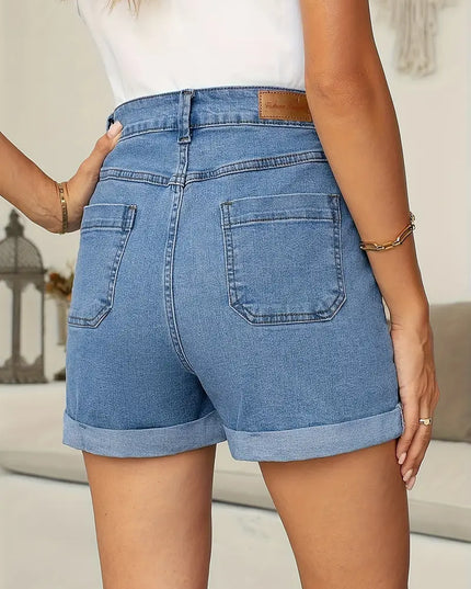 Lila Vintage Denim Stretch Shorts