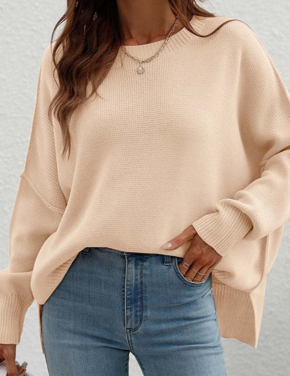 Women's Relaxed Knit Sweater Apricot sweater