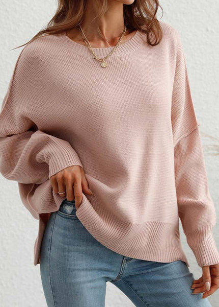 Women's Relaxed Knit Sweater Pink sweater