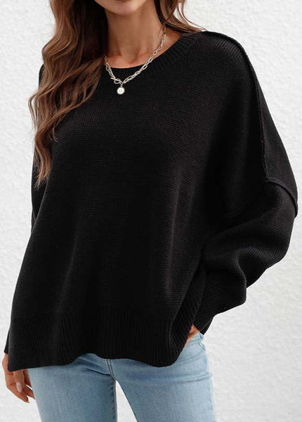 Women's Relaxed Knit Sweater Black sweater