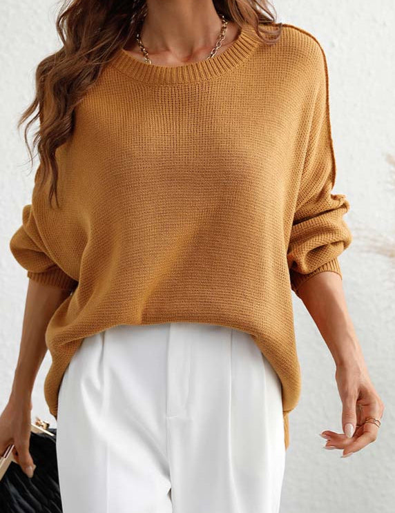 Women's Relaxed Knit Sweater Yellow sweater