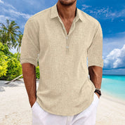 Tyler | Casual Linen Long Sleeve Shirt Beige Men's shirts