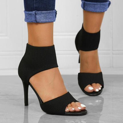 Peep-Toe High Heel Sandals Black Sandals