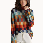 Mabel Cashmere Patchwork Turtleneck Sweater Sweater
