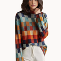 Mabel Cashmere Patchwork Turtleneck Sweater Sweater