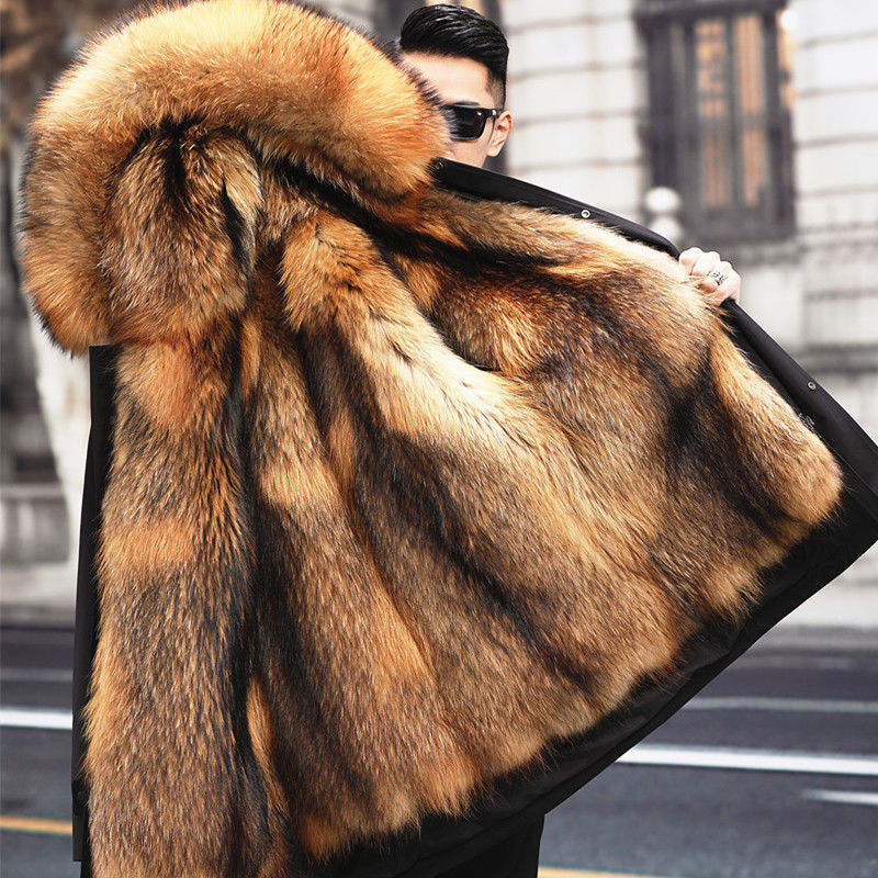 Men's Long Faux Fur Winter Coat Long Faux Fur Winter Coat