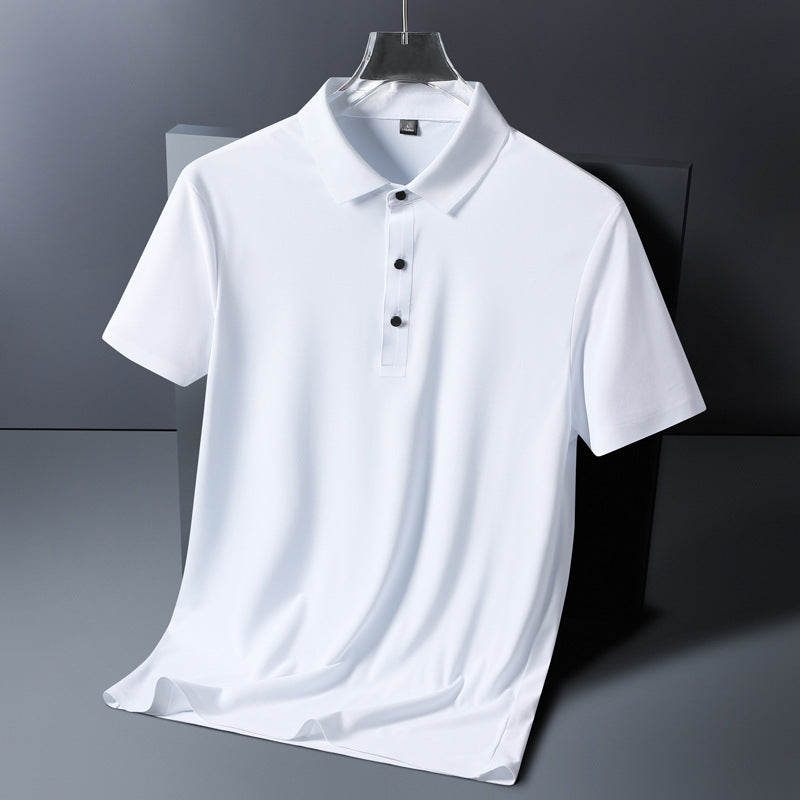 Skyline Ice Silk Polo White Men's Clothing