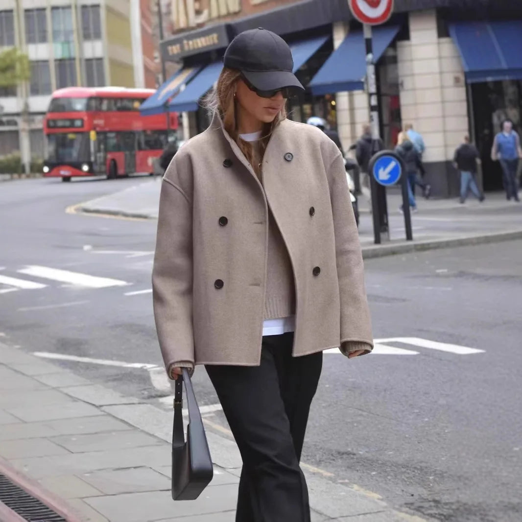 Cathy | Vintage Brown Woolen Jacket Jackets
