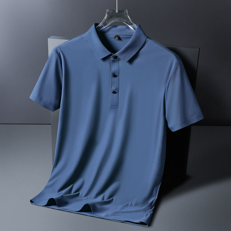 Skyline Ice Silk Polo Blue Men's Clothing