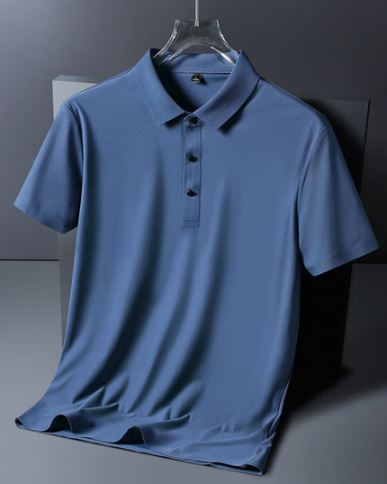 Skyline Ice Silk Polo Blue Men's Clothing