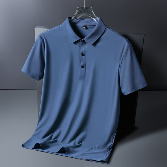 Skyline Ice Silk Polo Blue Men's Clothing