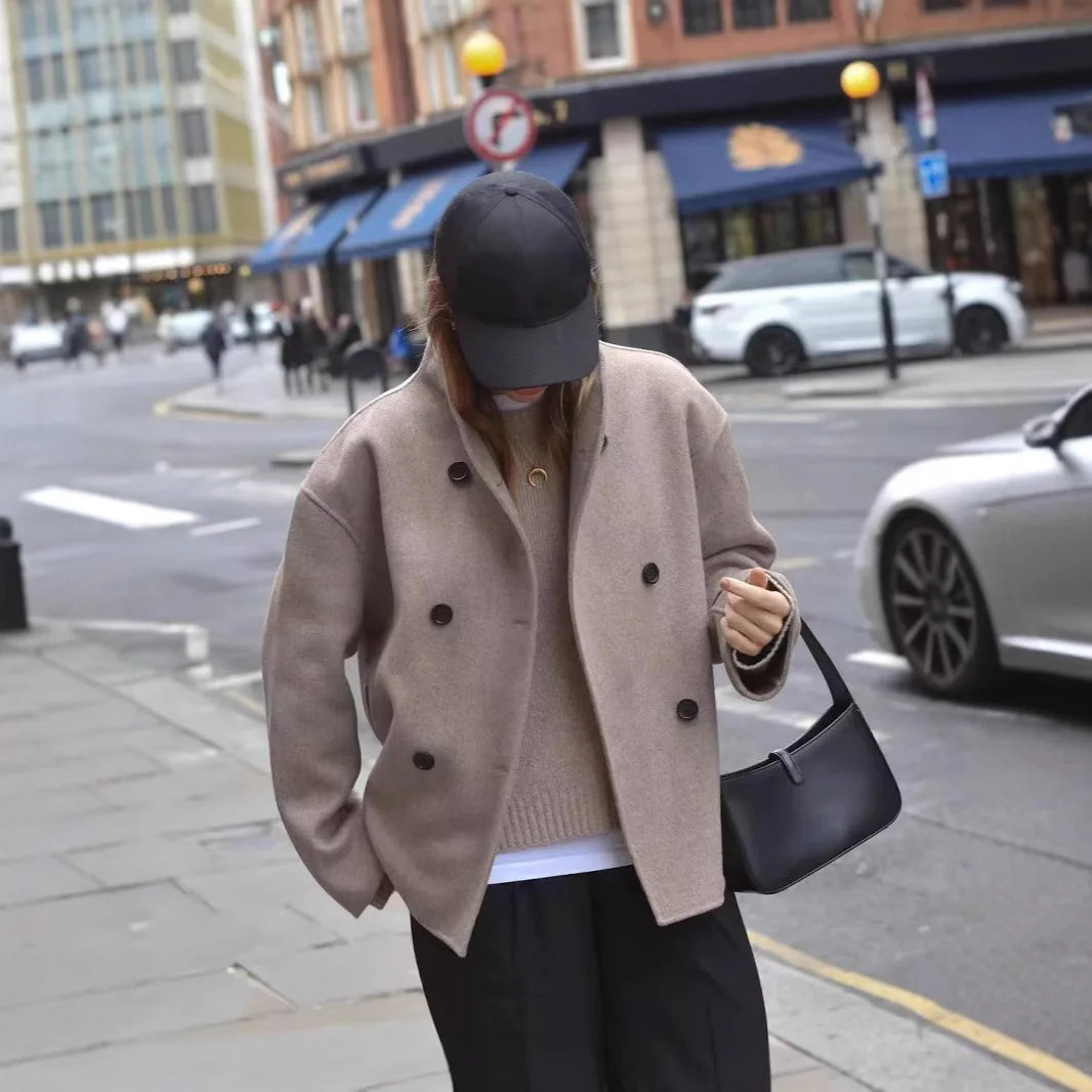 Cathy | Vintage Brown Woolen Jacket Jackets