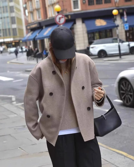 Cathy | Vintage Brown Woolen Jacket Jackets