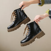 Fleece Lined Combat Boots Women's Footwear