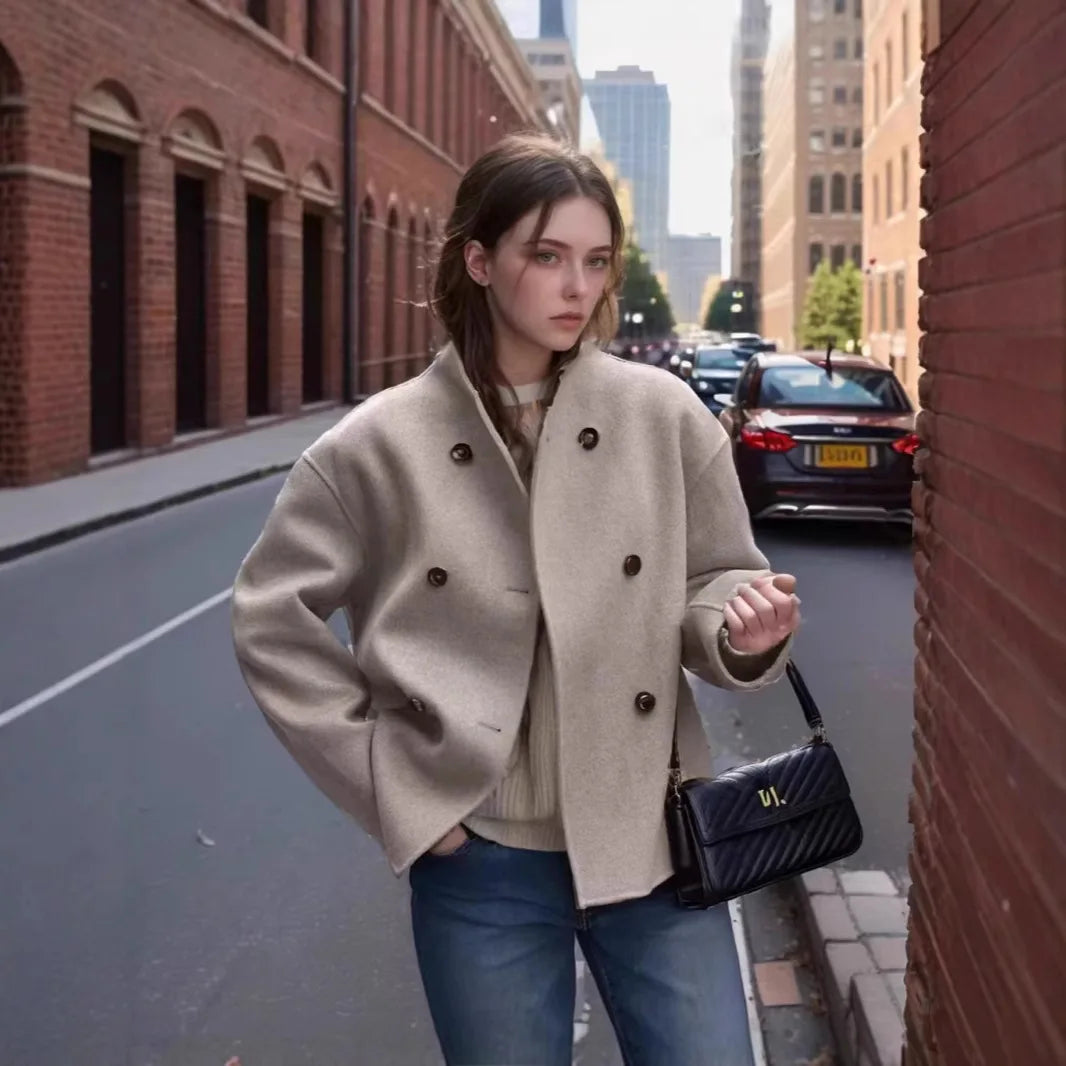 Cathy | Vintage Brown Woolen Jacket Jackets