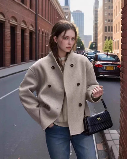 Cathy | Vintage Brown Woolen Jacket Jackets
