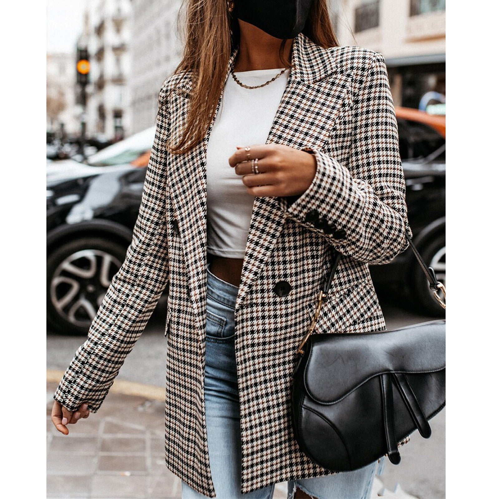 Classic Plaid Tailored Blazer Blazer