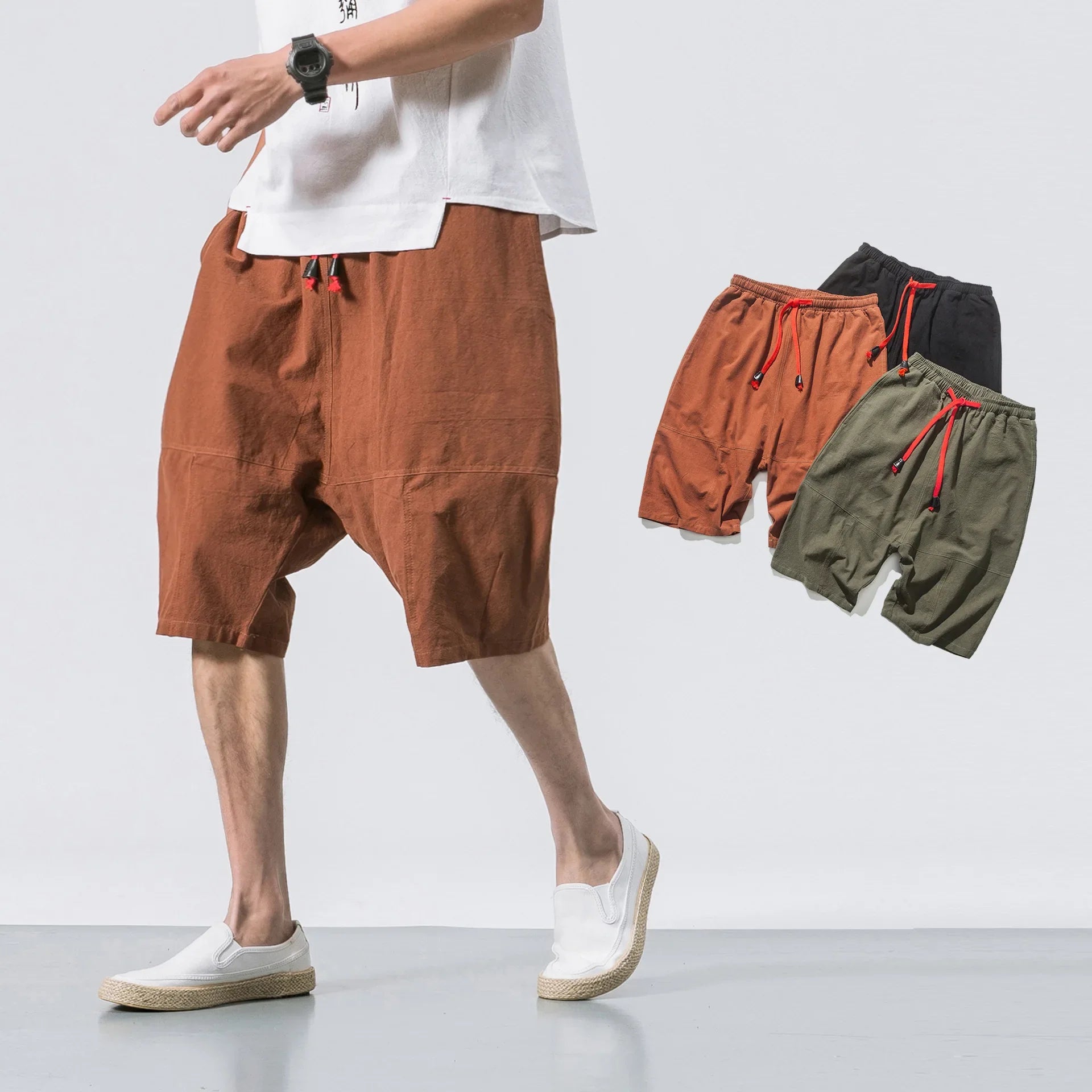 Kyoto Drift Linen Shorts Men Shorts