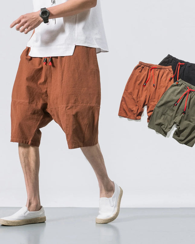 Kyoto Drift Linen Shorts Men Shorts