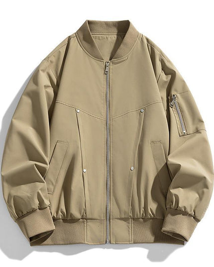 Atlas Modern Bomber Jacket Beige Multi-Color Men's Clothing