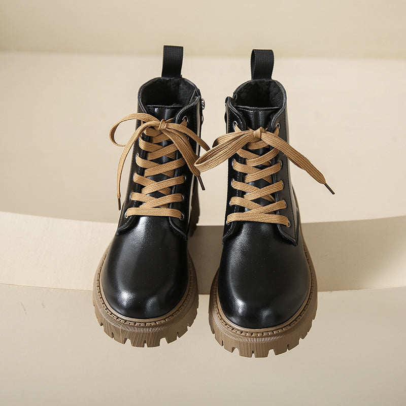Fleece Lined Combat Boots Women's Footwear