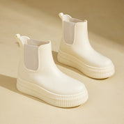 Moon Rain Boots White Stamped Women's Footwear